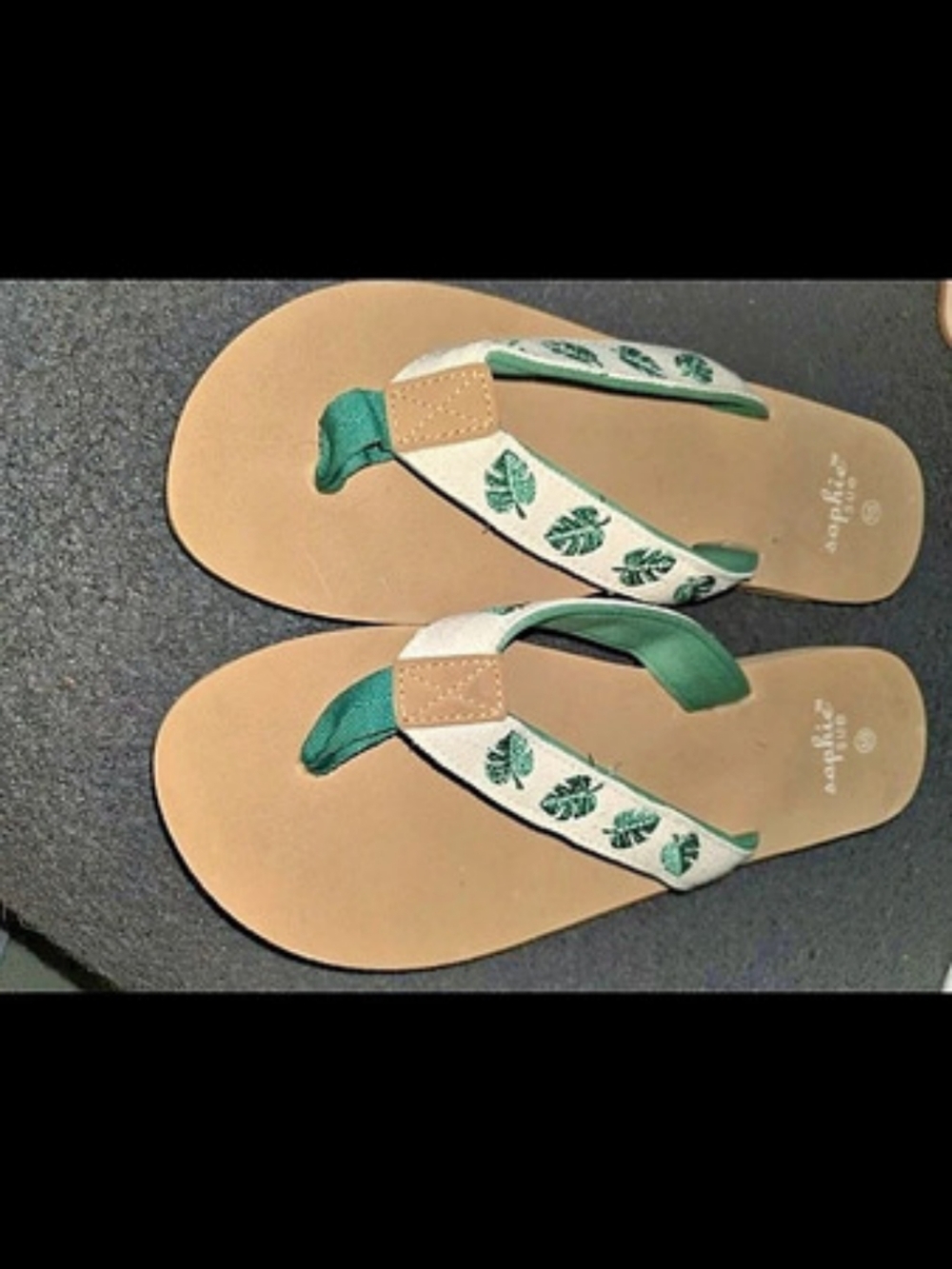 Sophie Sue Floral Green Strap Sandals